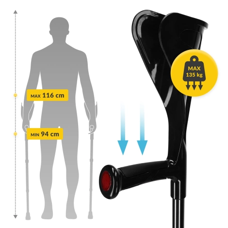 Ortopedické berle PRO černé