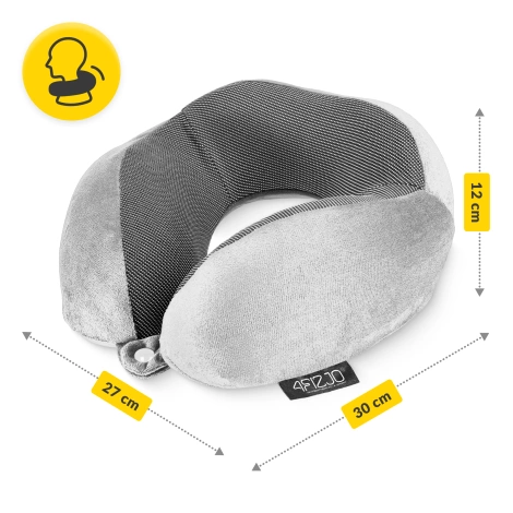 Cestovní polštář rohlík šedý