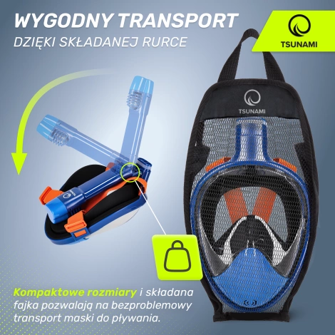 Celoobličejová šnorchlovací maska TSUNAMI L/XL