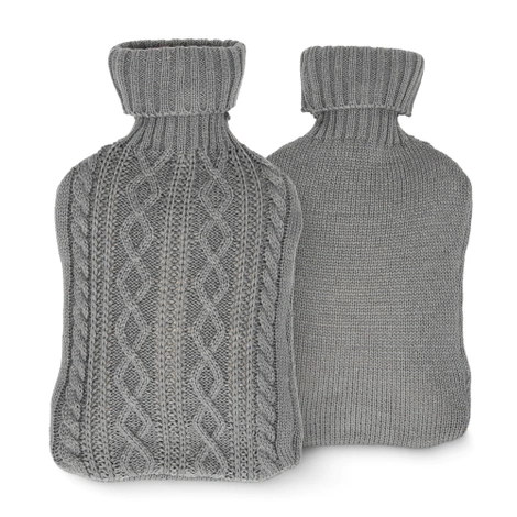 Gumový termofor v obalu 2 L tmavě šedý