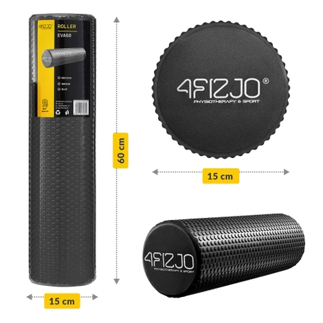 Masážní válec s výstupky CARE+ 60 cm černý