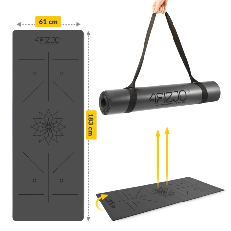Kaučuková podložka na jógu YOGA MAT 4 mm