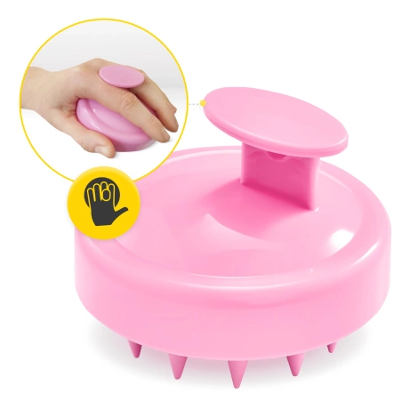 Masážní kartáč na pokožku hlavy růžový