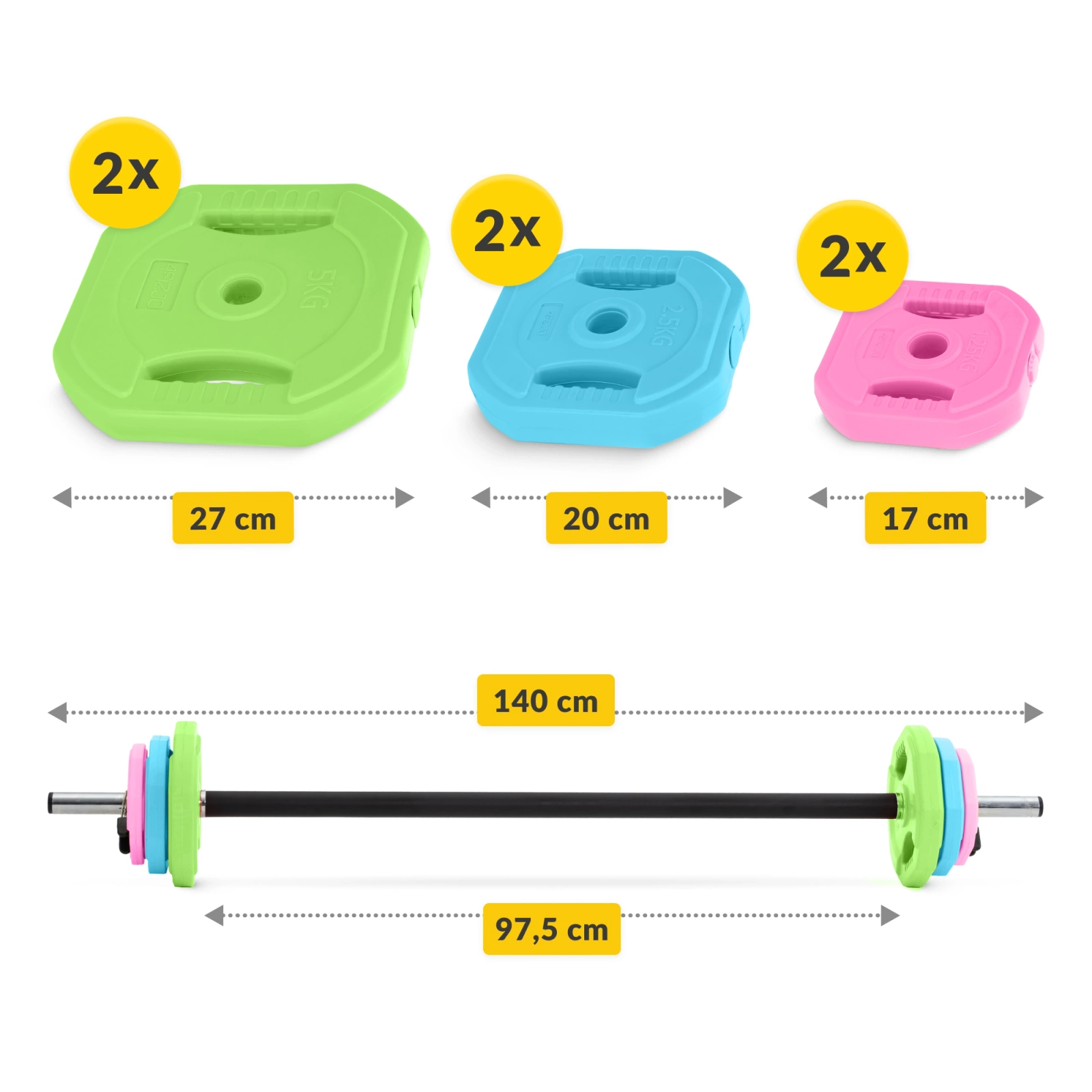 Sada činek se zátěží z bitumenu 20 kg