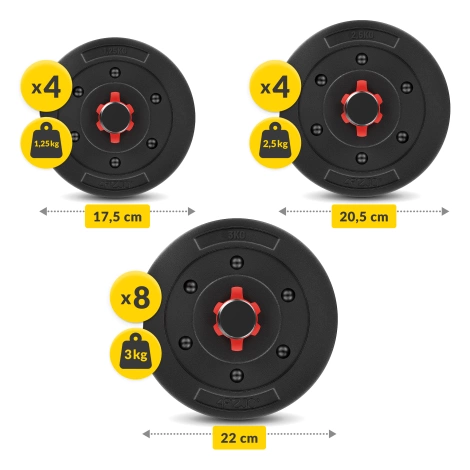 Nastavitelné bitumenové činky 2 x 20 kg