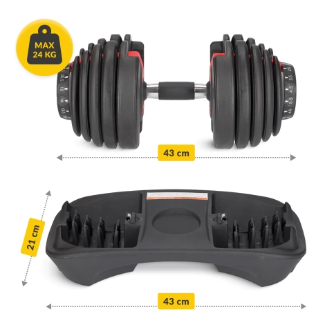 Nastavitelná jednoruční činka Premium 24 kg