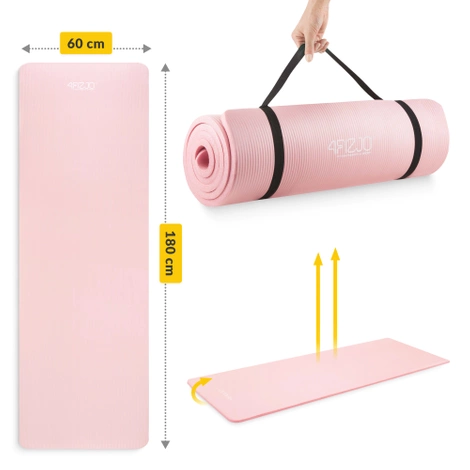 Podložka na cvičení YOGA MAT NBR 1 cm 180 × 60 × 1 cm růžová