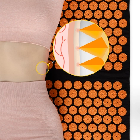 Velká akupresurní podložka s polštářem XL oranžová