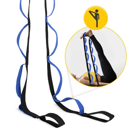 Protahovací pás na jógu modrý