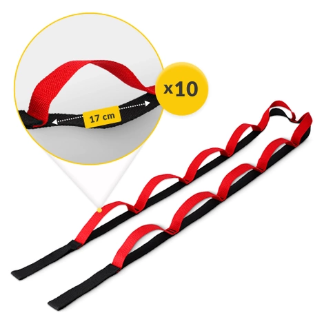 Protahovací pás na jógu červený