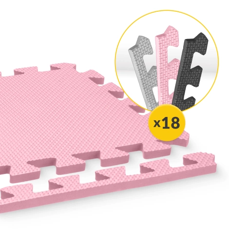 Hrací podložka pro děti puzzle 90 x 90 cm růžová