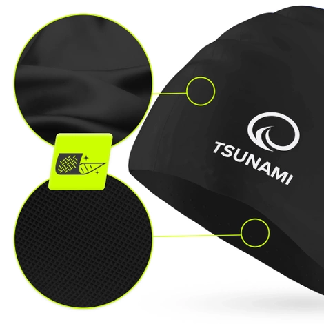 Plavecká čepice unisex TSUNAMI černá