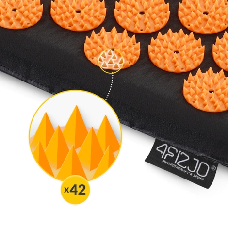 Velká akupresurní podložka s polštářem XL oranžová