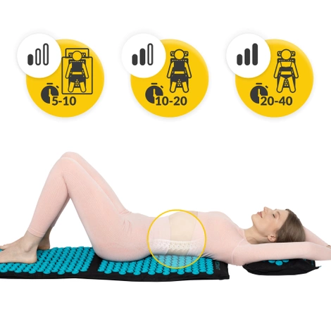 ECO akupresurní podložka s polštářem XL modrá