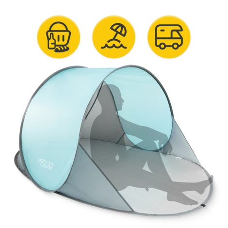 Samorozkládací plážový stan šedý