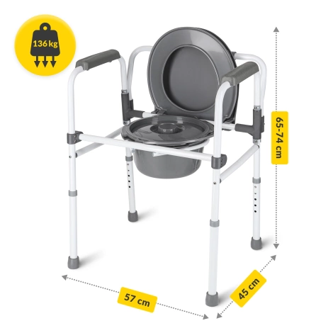 Toaletní křeslo 3 v 1 s nastavením výšky