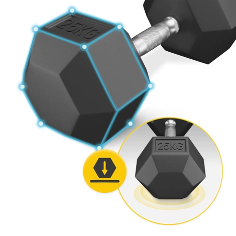 Ocelová činka HEX 1 x 25 kg