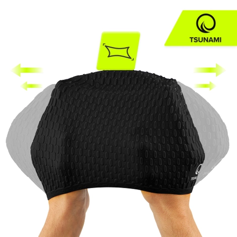 Dámská plavecká čepice TSUNAMI TEXTURE černá