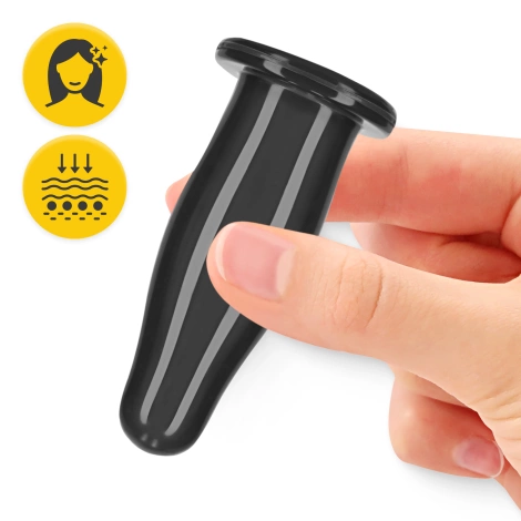 Silikonové masážní baňky FACE+ 5 ks. černé