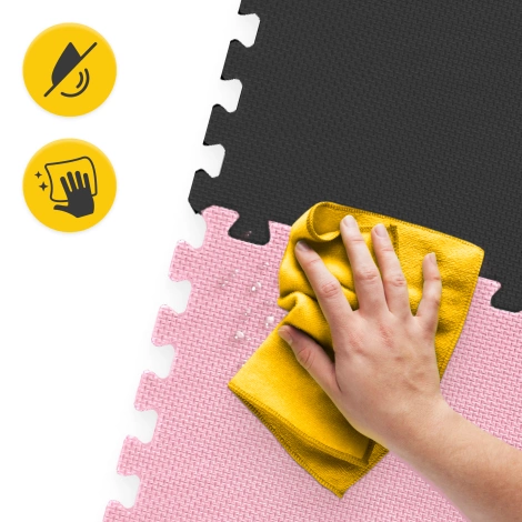 Sada 9 podložek na cvičení puzzle - "Pastelově růžová"