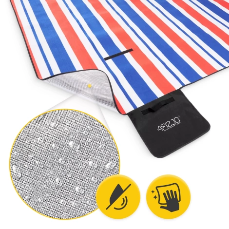 Pikniková deka s izolační vrstvou 200 x 200 cm pruhovaný