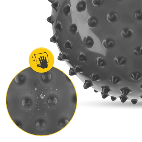 Rehabilitační míček s bodlinkami 20 cm šedý