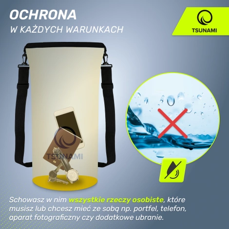 Nepromokavý vak 30 l TSUNAMI žlutý