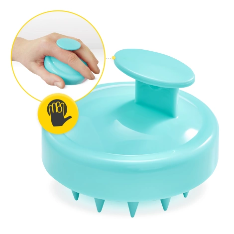 Masážní kartáč na pokožku hlavy modrý