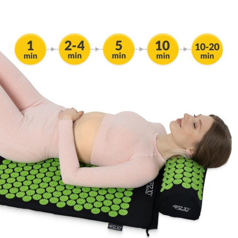 Akupresurní podložka s polštářem zelená