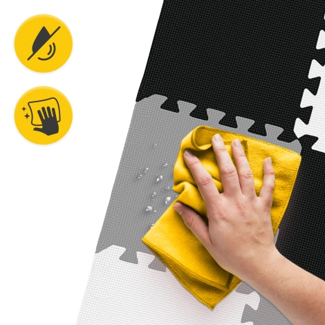 Hrací podložka pro děti puzzle 90 x 90 cm šedá