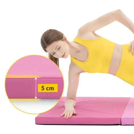 Skládací gymnastická žíněnka růžová