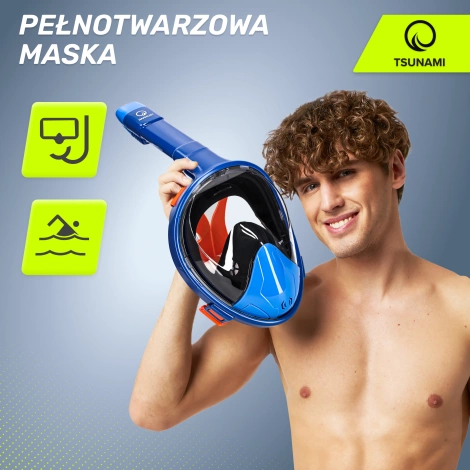 Celoobličejová šnorchlovací maska TSUNAMI L/XL