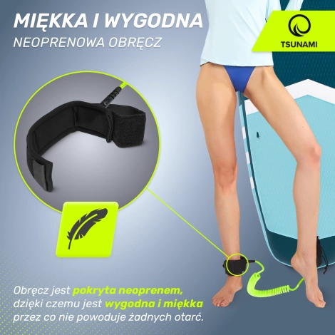 Leash na paddleboard SUP TSUNAMI zelený