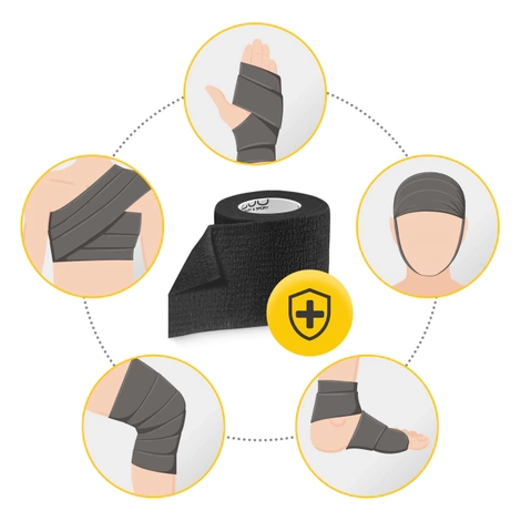 Kohezivní obinadlo 4,5 m x 5 cm černé