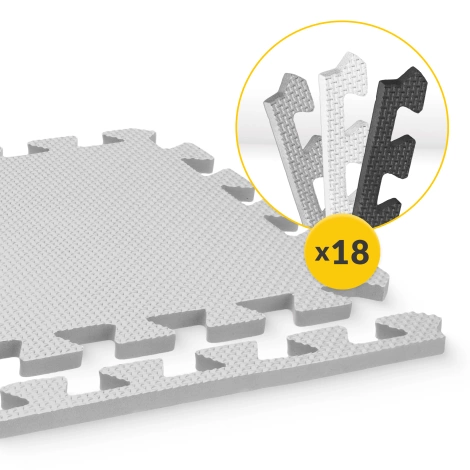 Hrací podložka pro děti puzzle 90 x 90 cm šedá