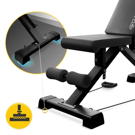 Multifunkční posilovací lavice se stojanem EVO