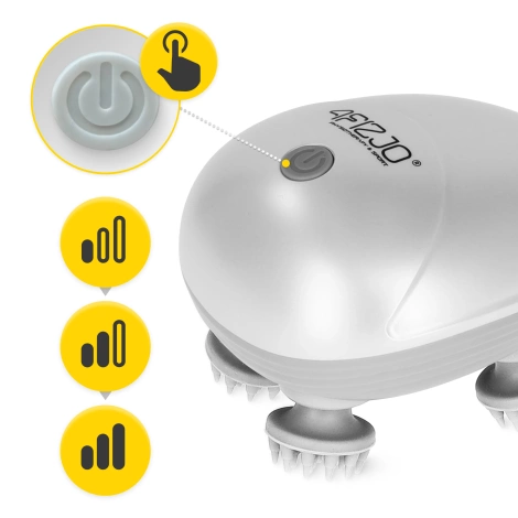 Elektrický masážní přístroj na pokožku hlavy bílý