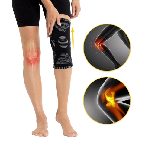 Elastická bandáž na kolenní kloub L šedá