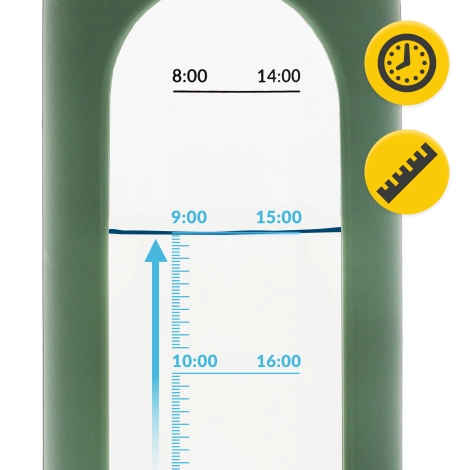 Skleněná láhev na vodu 1 L zelená