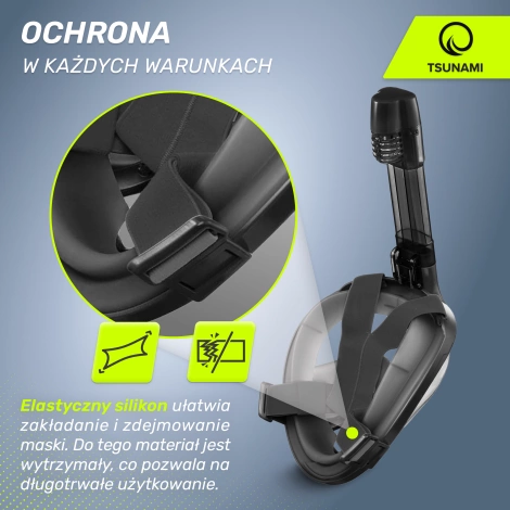 Celoobličejová šnorchlovací maska TSUNAMI L/XL