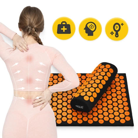 Akupresurní podložka s polštářem oranžová