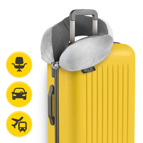 Cestovní polštář rohlík šedý