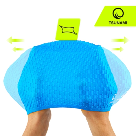 Dámská plavecká čepice TSUNAMI TEXTURE modrá