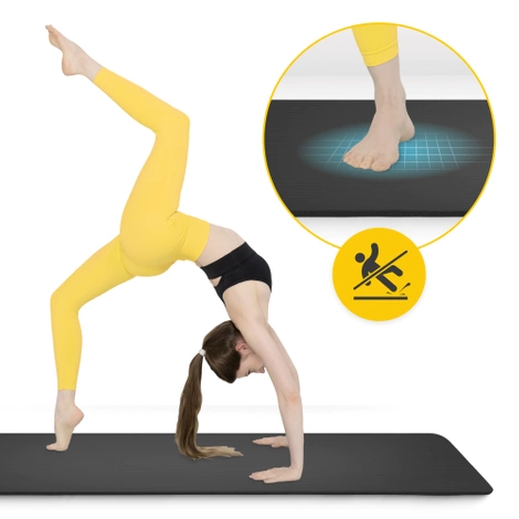 Podložka na cvičení YOGA MAT NBR 180 × 60 × 1,5 cm černá