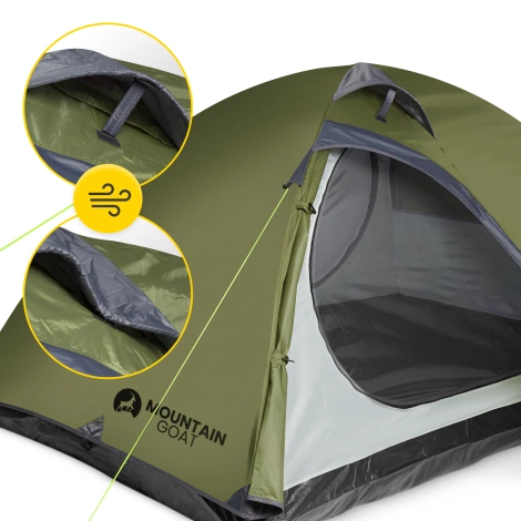 Turistický stan pro dva PRIME DUO MOUNTAIN GOAT zelený