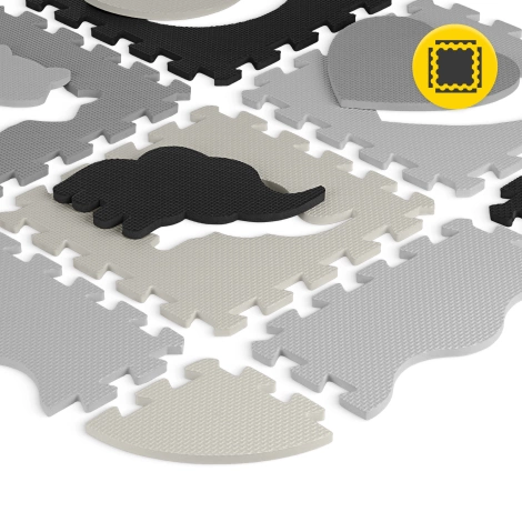 Sada pěnových puzzlí 'Zvířata' 150x150 šedé