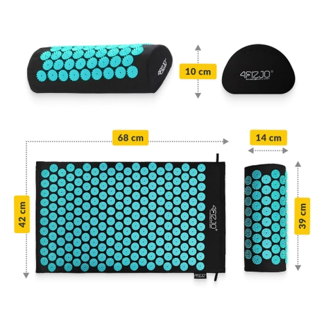 Akupresurní podložka s polštářem modrá