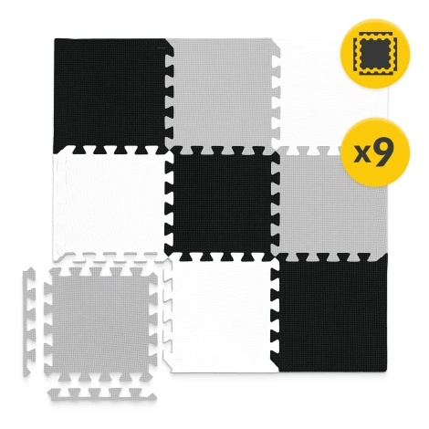 Hrací podložka pro děti puzzle 90 x 90 cm šedá