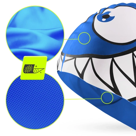 Dětská plavecká čepice TSUNAMI SHARK modrá