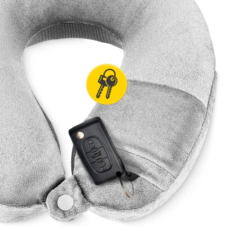 Cestovní polštář rohlík šedý